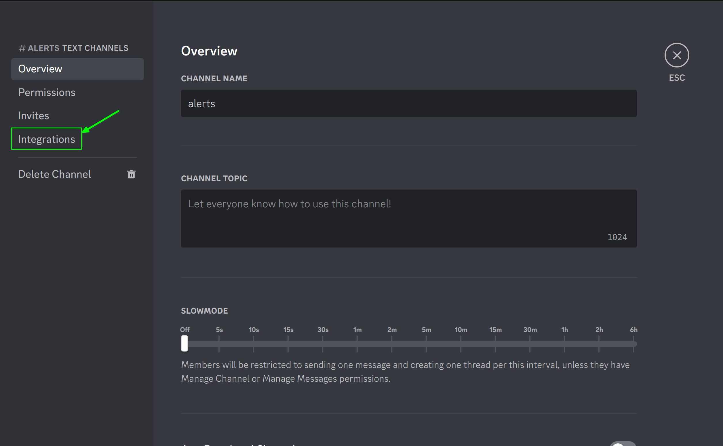 Creating a new Discord webhook